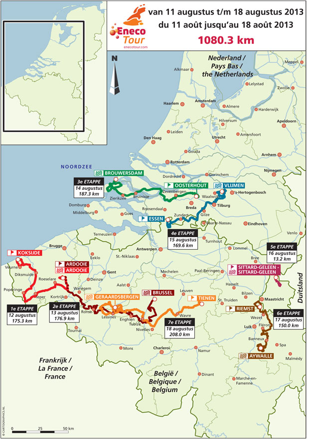 2013 Eneco Tour map